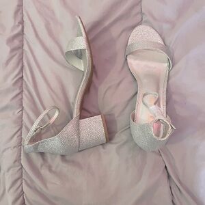 Elegant Silver Women's Block Heel Sandals